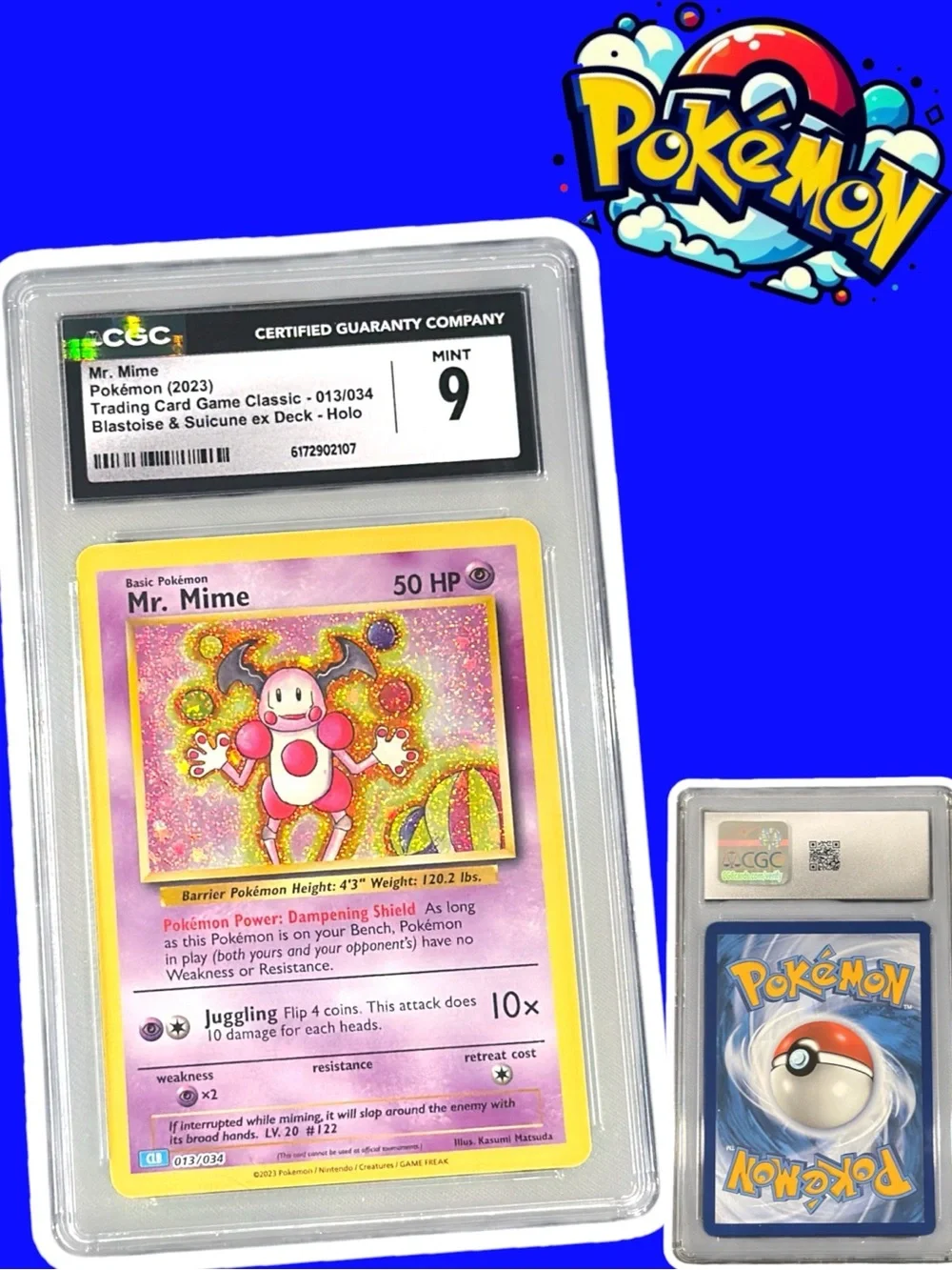 Pokémon TCG Classic Mr. Mime Holo #013/034 CGC 9 Mint